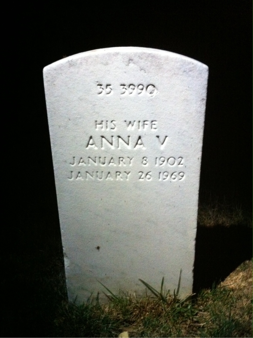 Back of headstone — James Morris