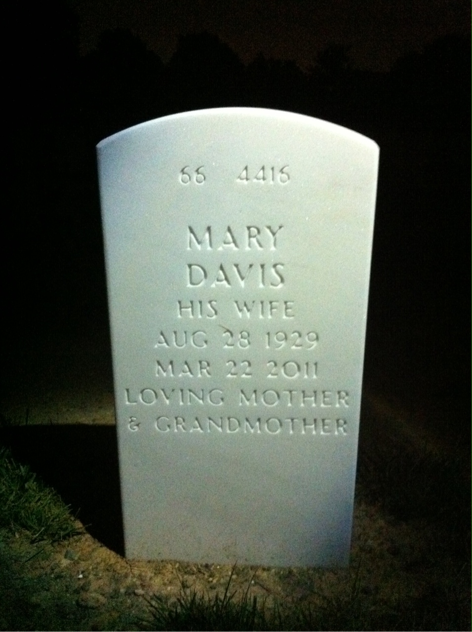 Back of headstone — William Brantley