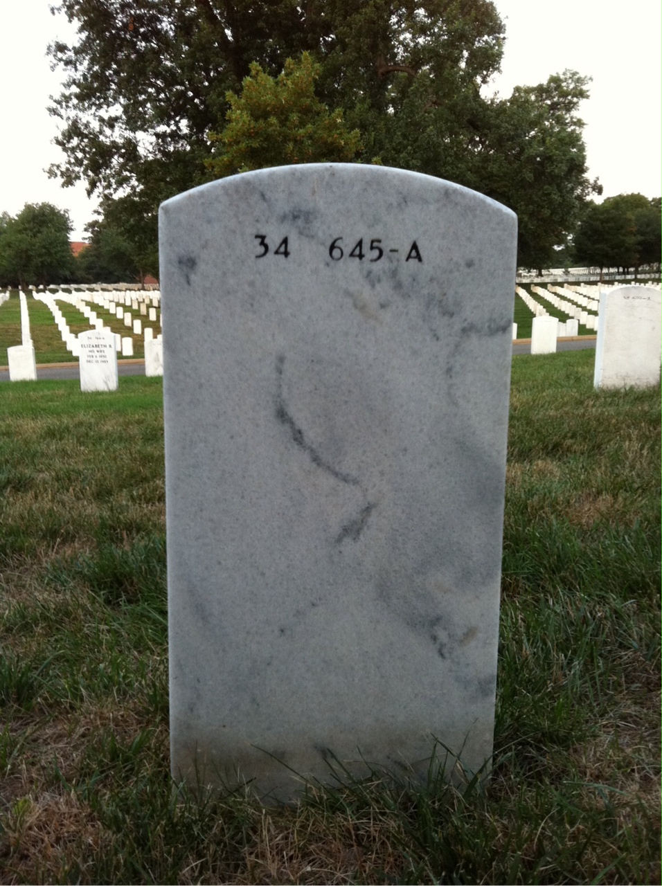 Back of headstone — Nadina Benton