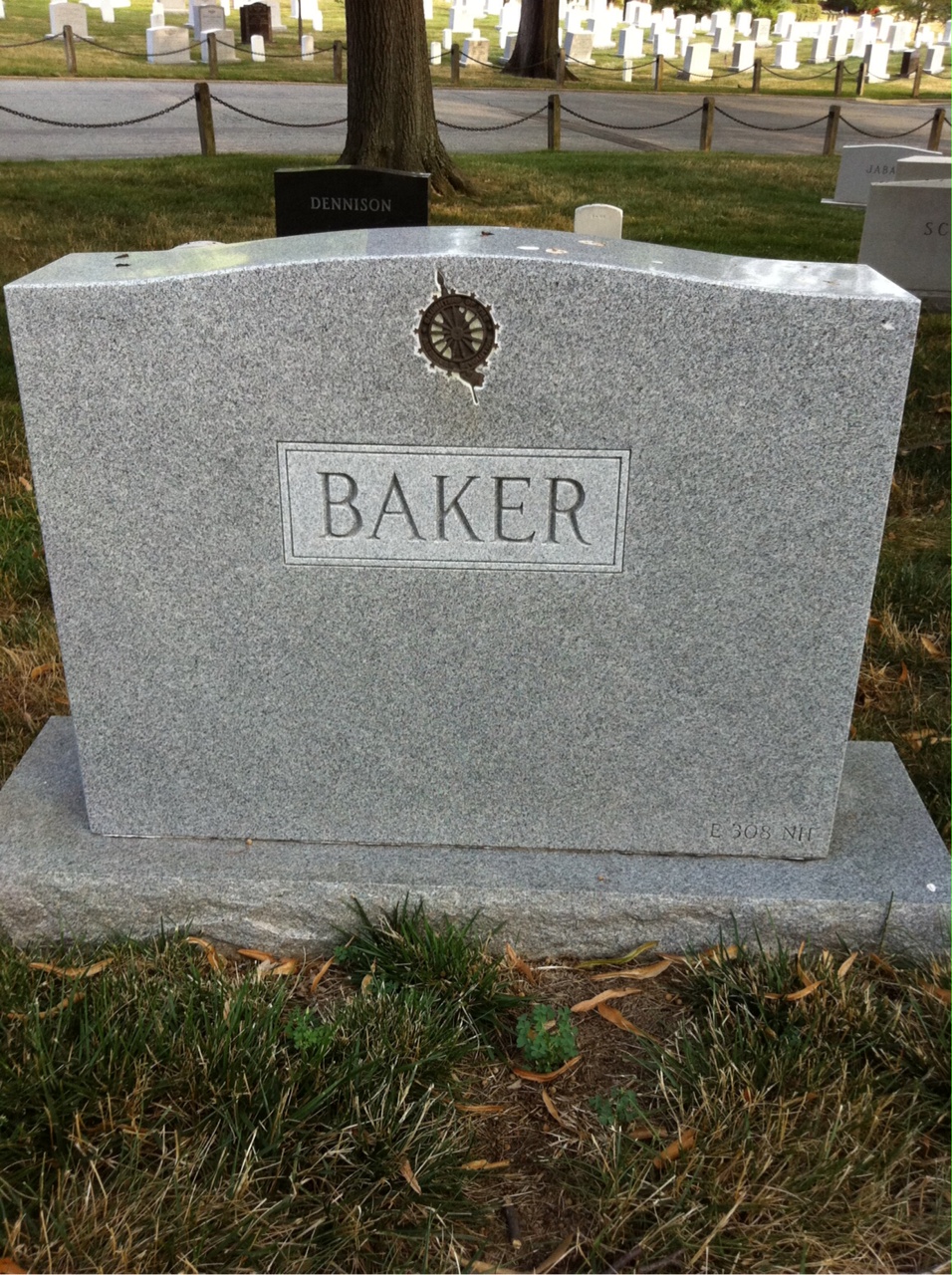 Back of headstone — Marian Baker