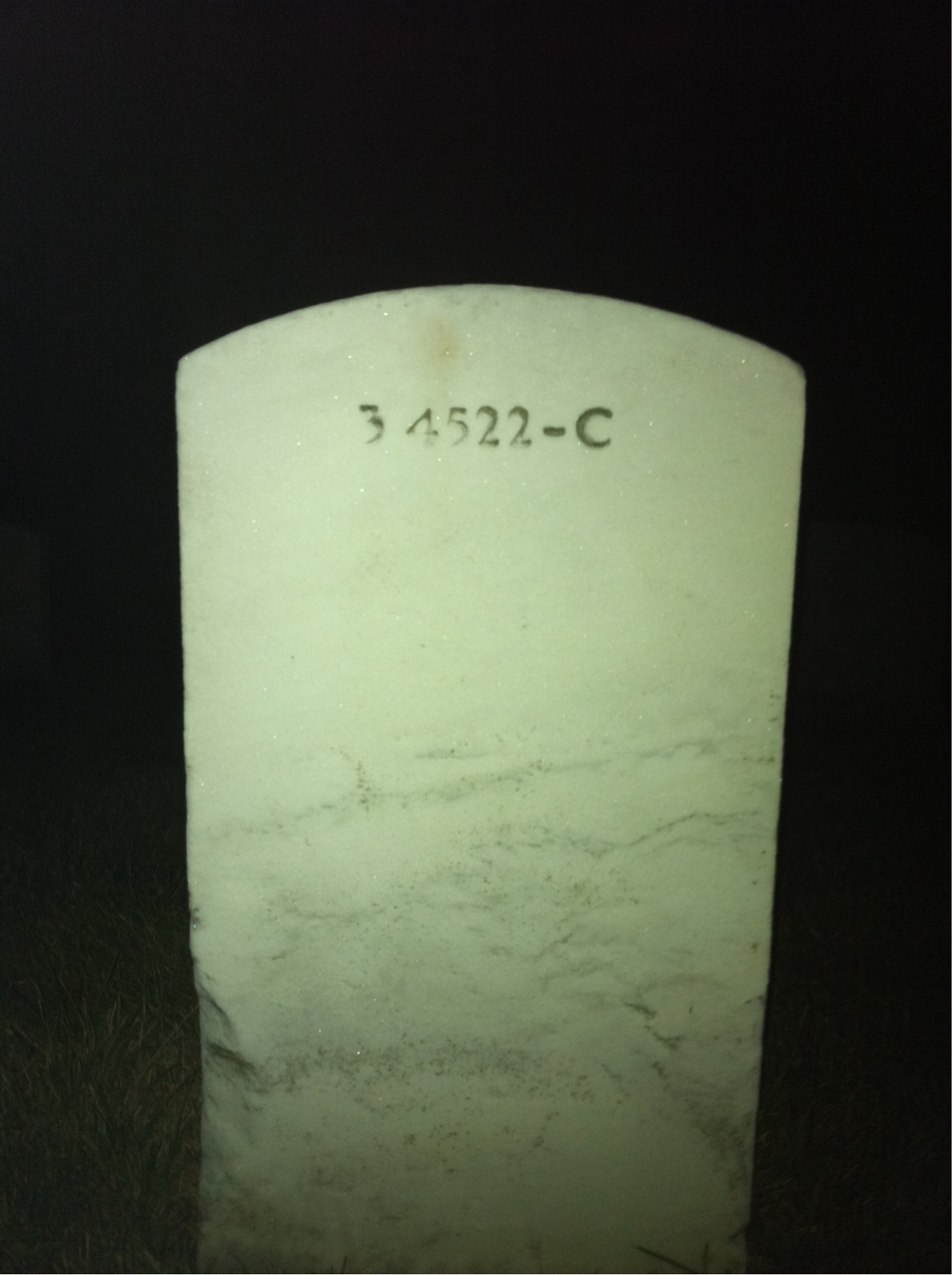 Back of headstone — Marion Baber