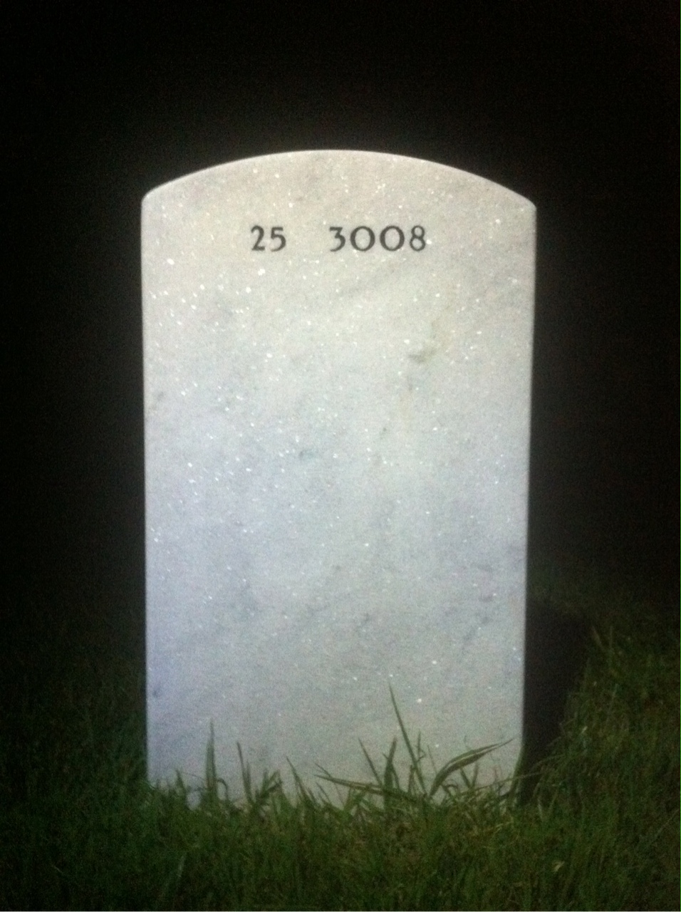 Back of headstone — John May
