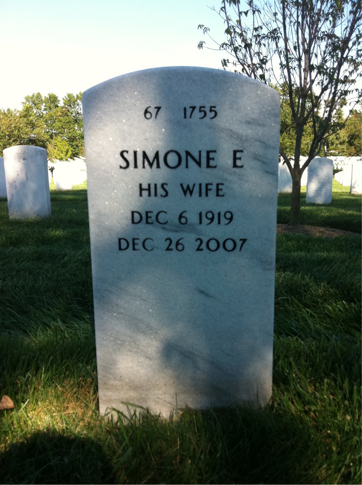 Back of headstone — Reed Kimmel