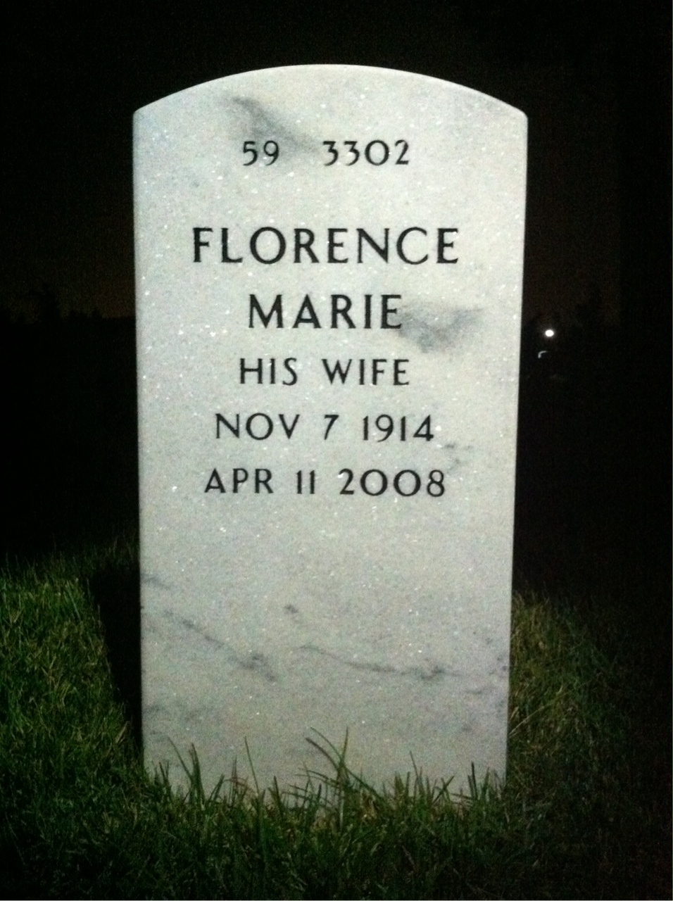Back of headstone — Carl Molica