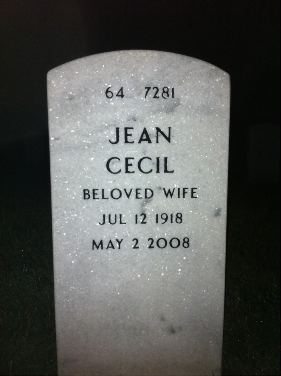 Back of headstone — Robert Palmer