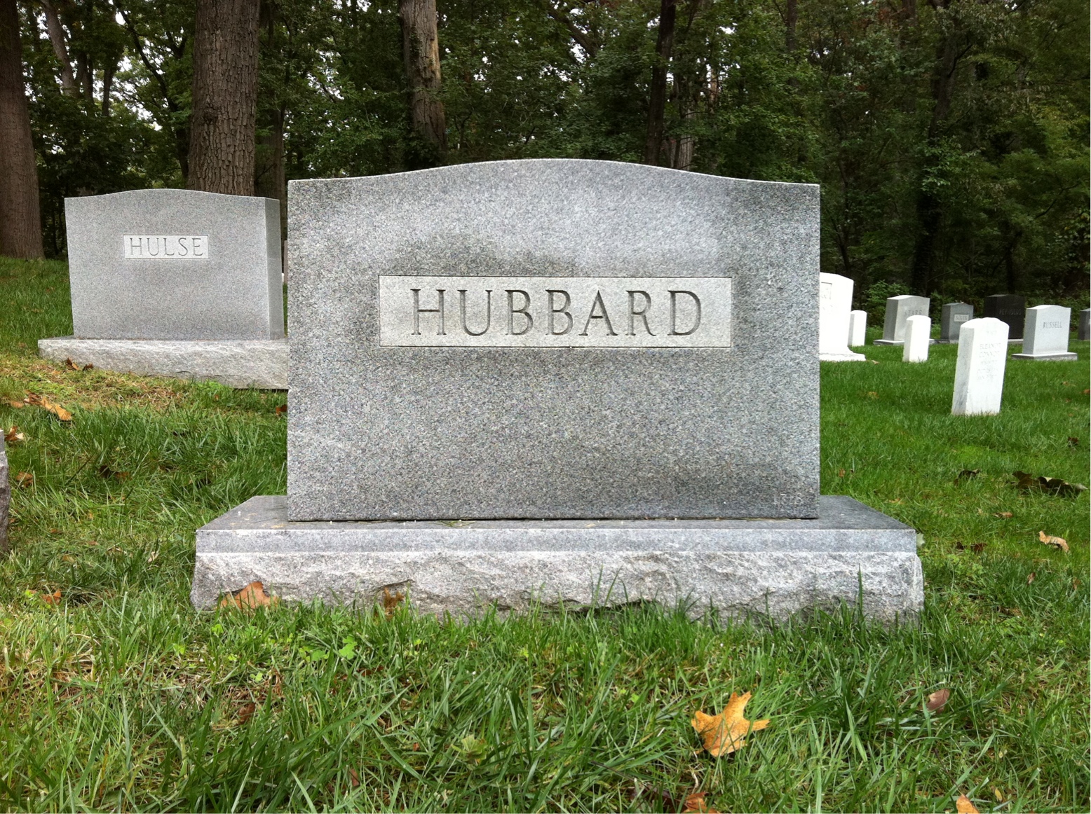 Back of headstone — Dwight Hubbard