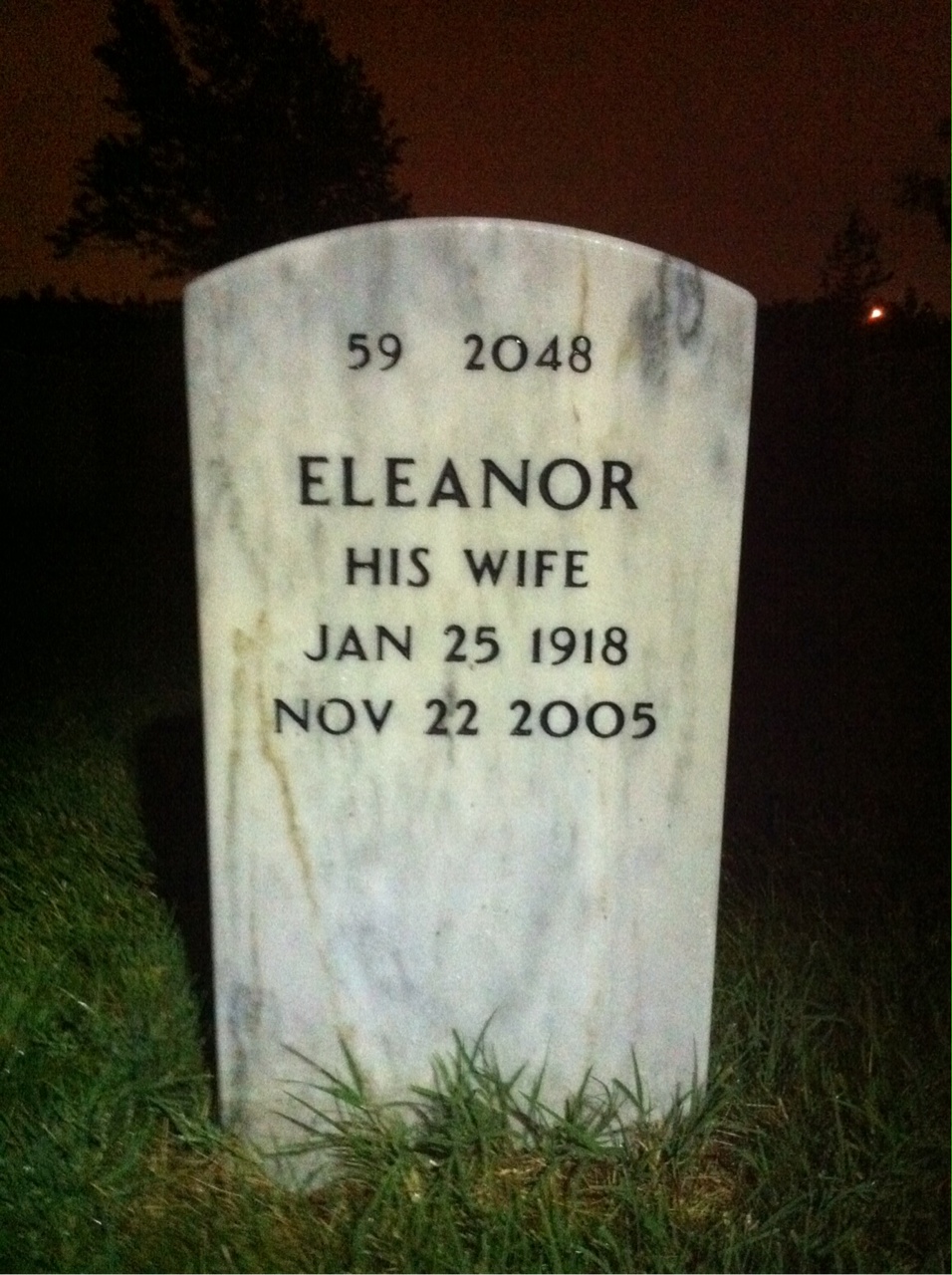 Back of headstone — Joseph Harvey