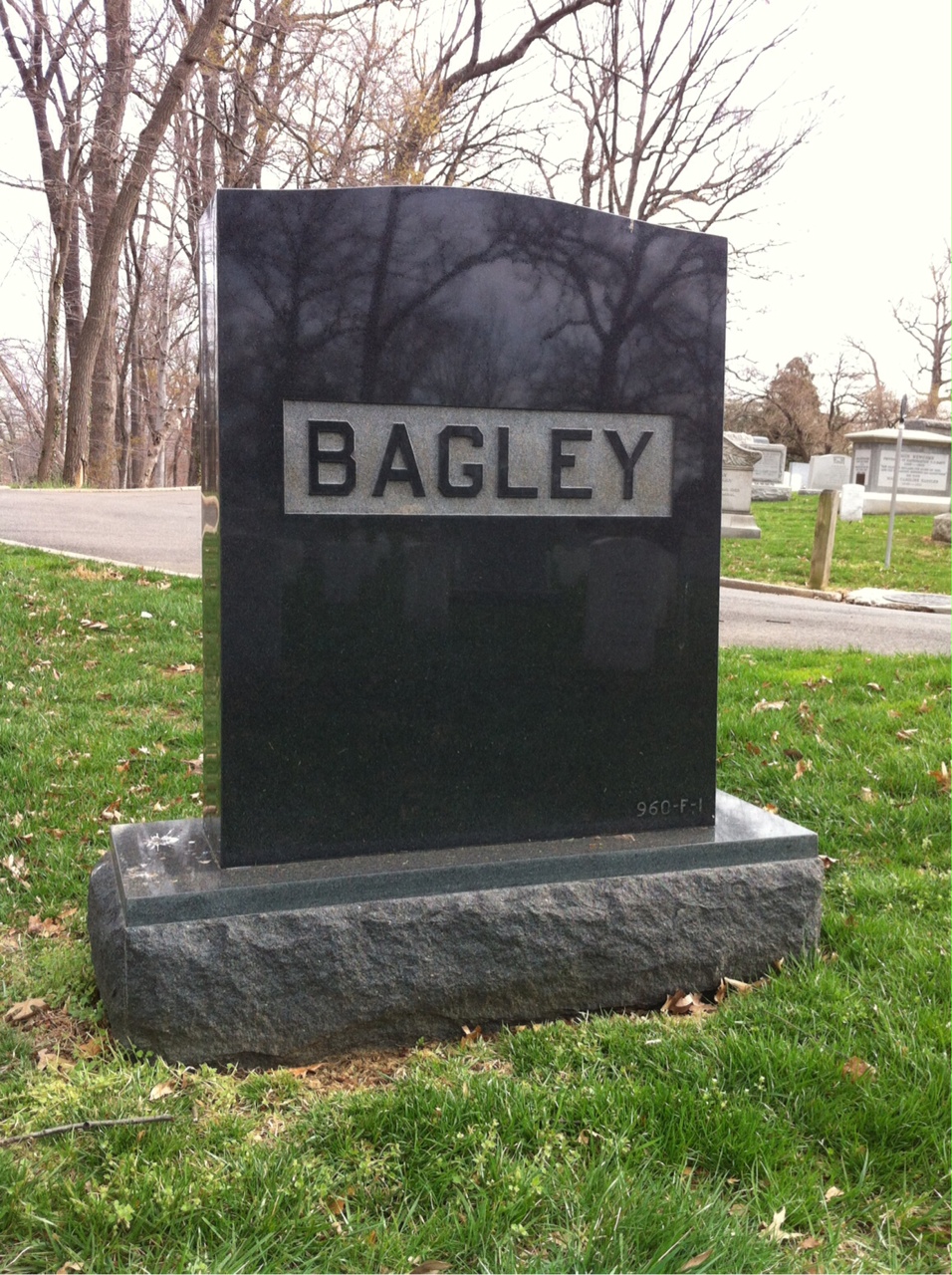 Back of headstone — Floyd Bagley