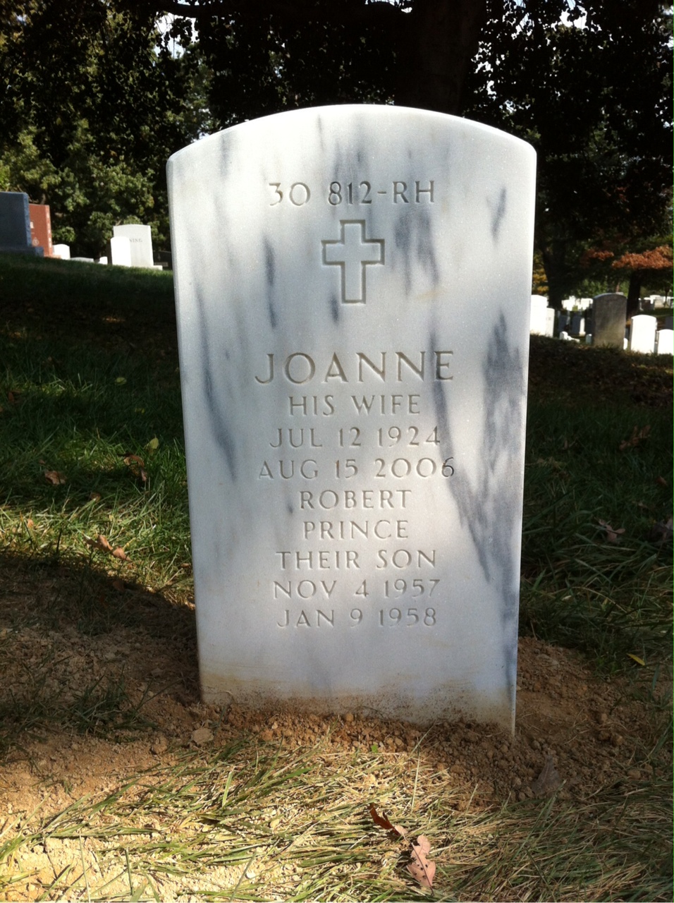 Back of headstone — George Schreiner