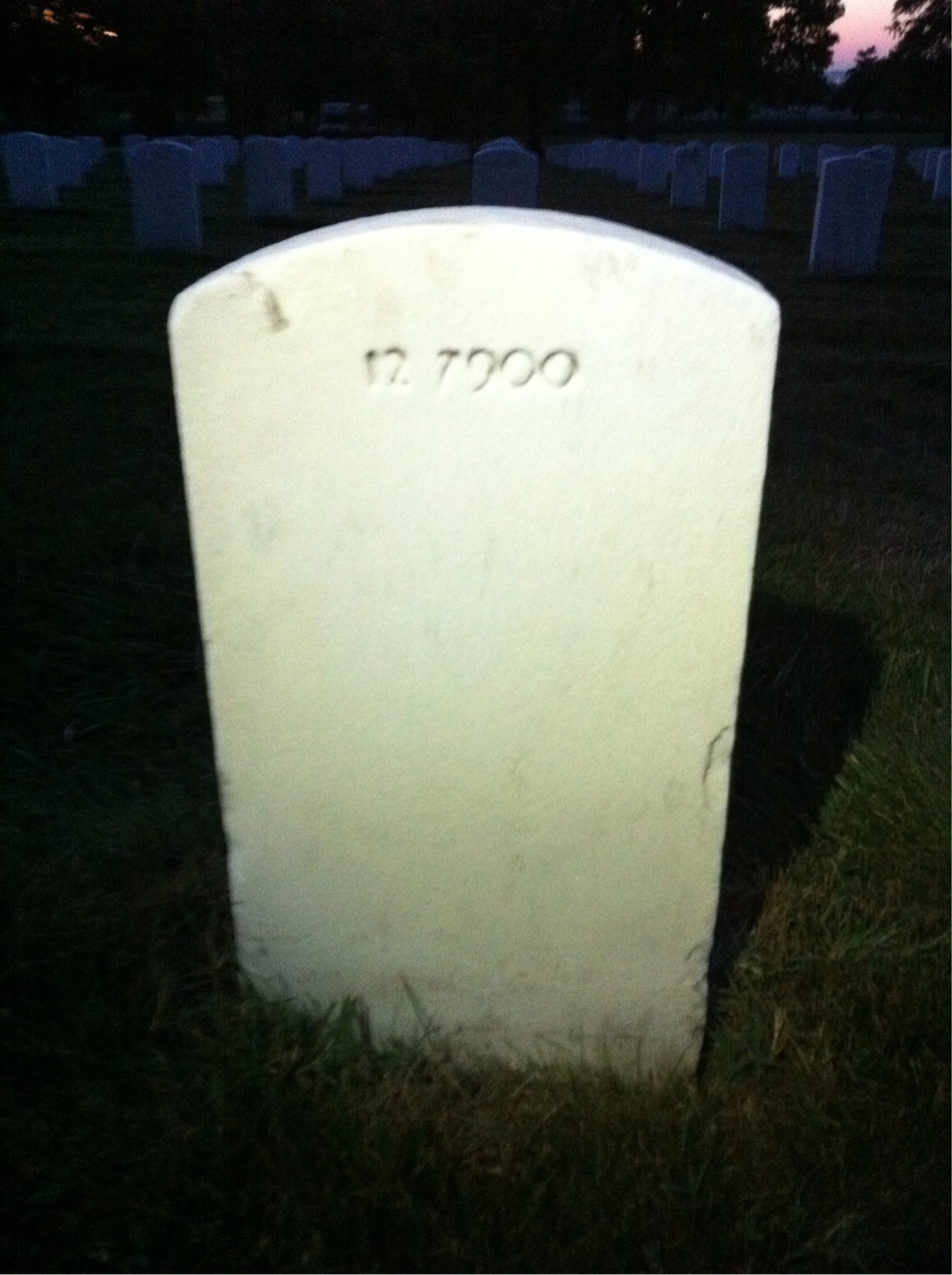 Back of headstone — William H Bowman