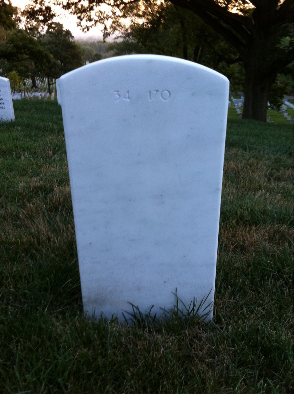 Back of headstone — John A Thompson