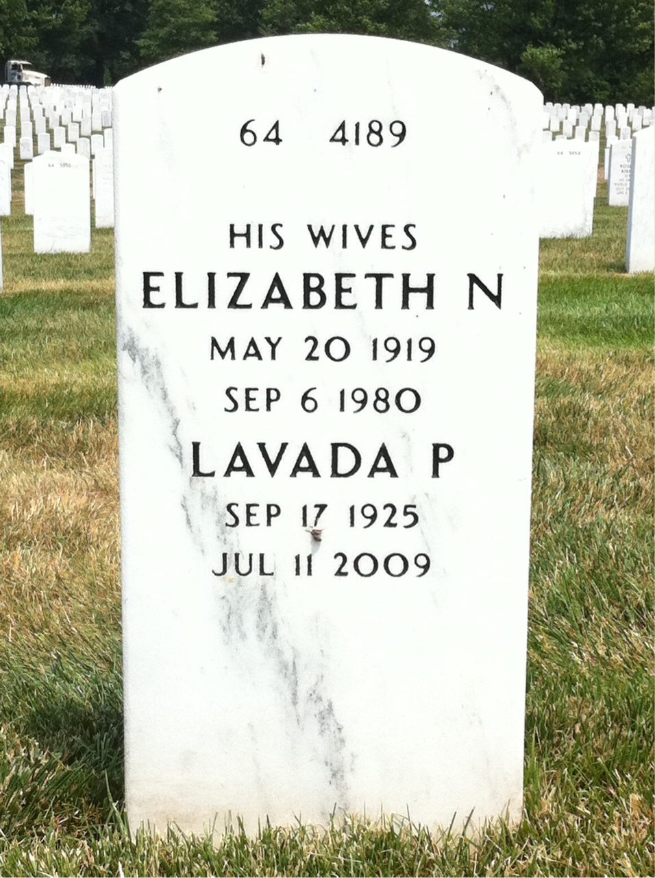 Back of headstone — Lawrence Jacobs