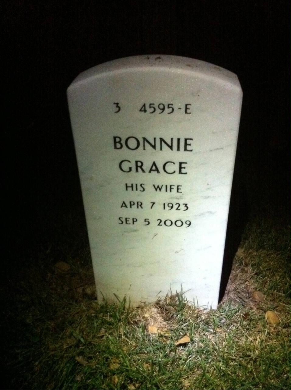 Back of headstone — Lowell Savage