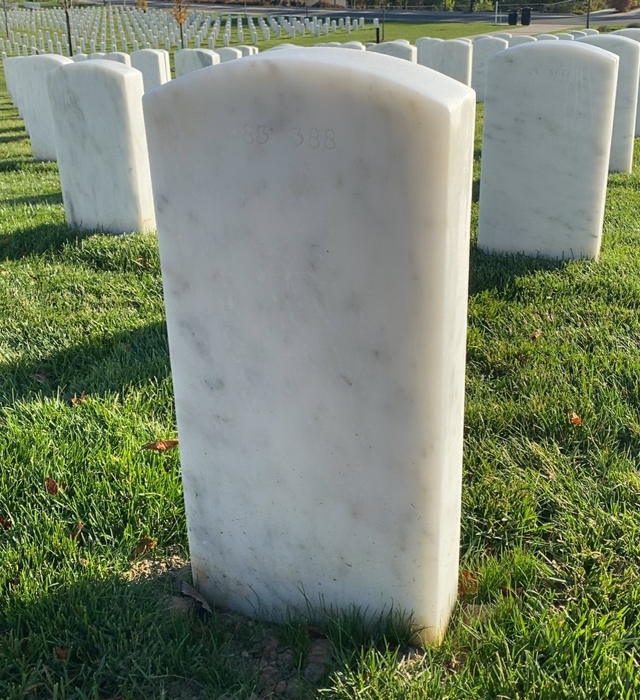 Back of headstone — William E Hanes