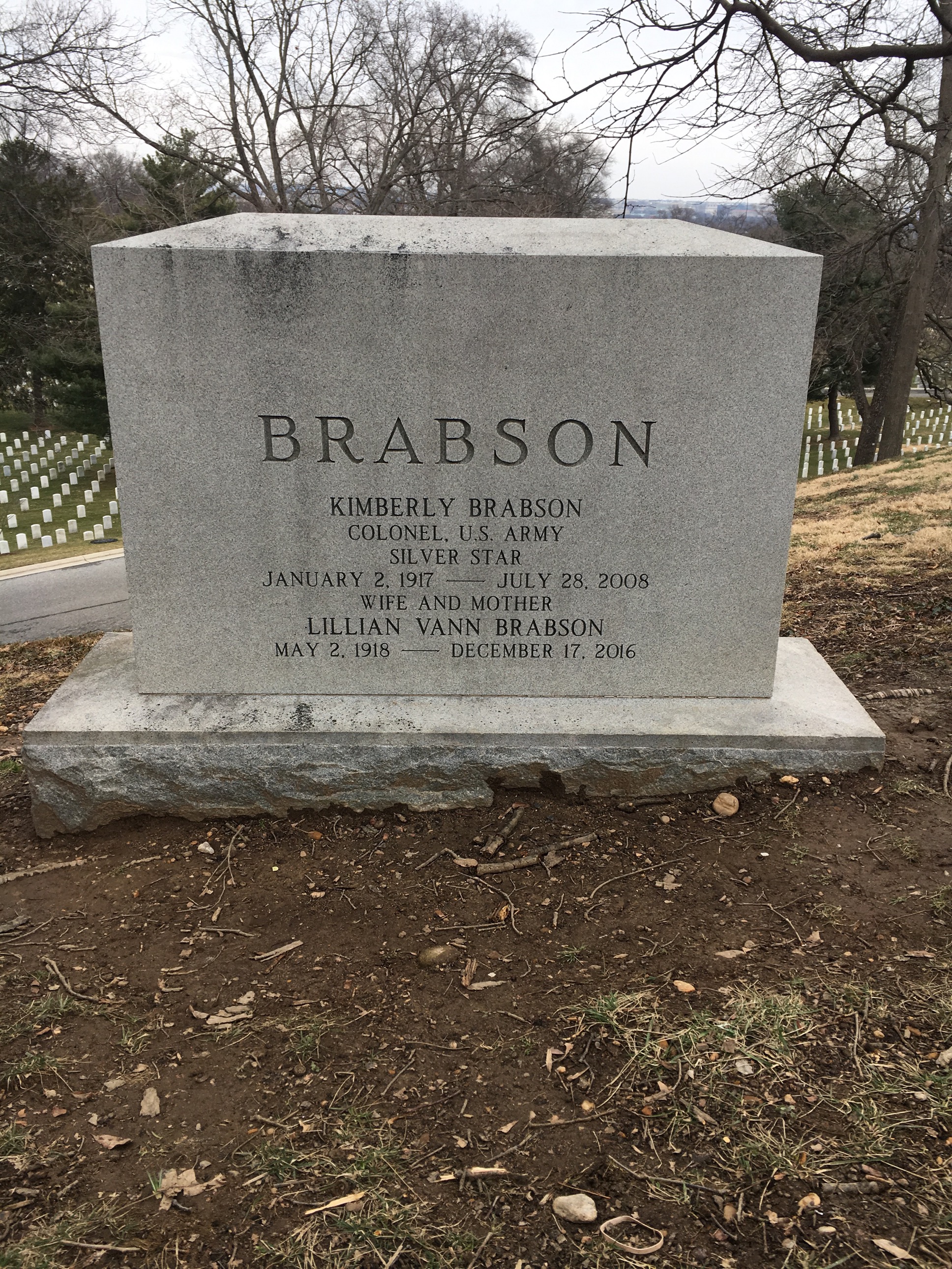 Back of headstone — Joe Brabson
