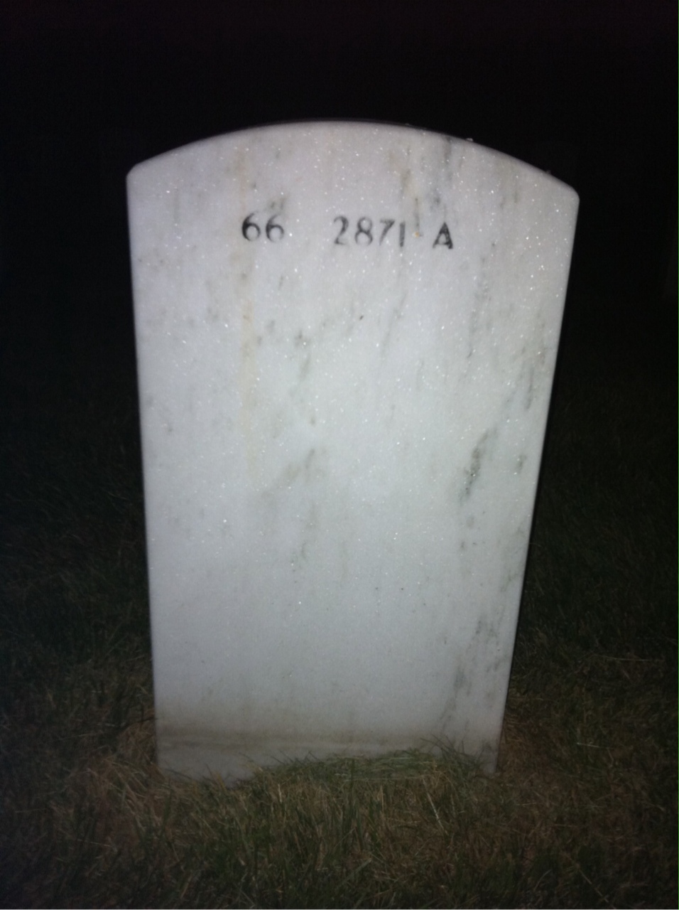 Back of headstone — John Achille