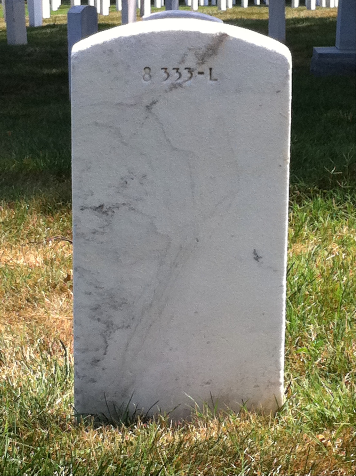 Back of headstone — Howard Shonkwiler
