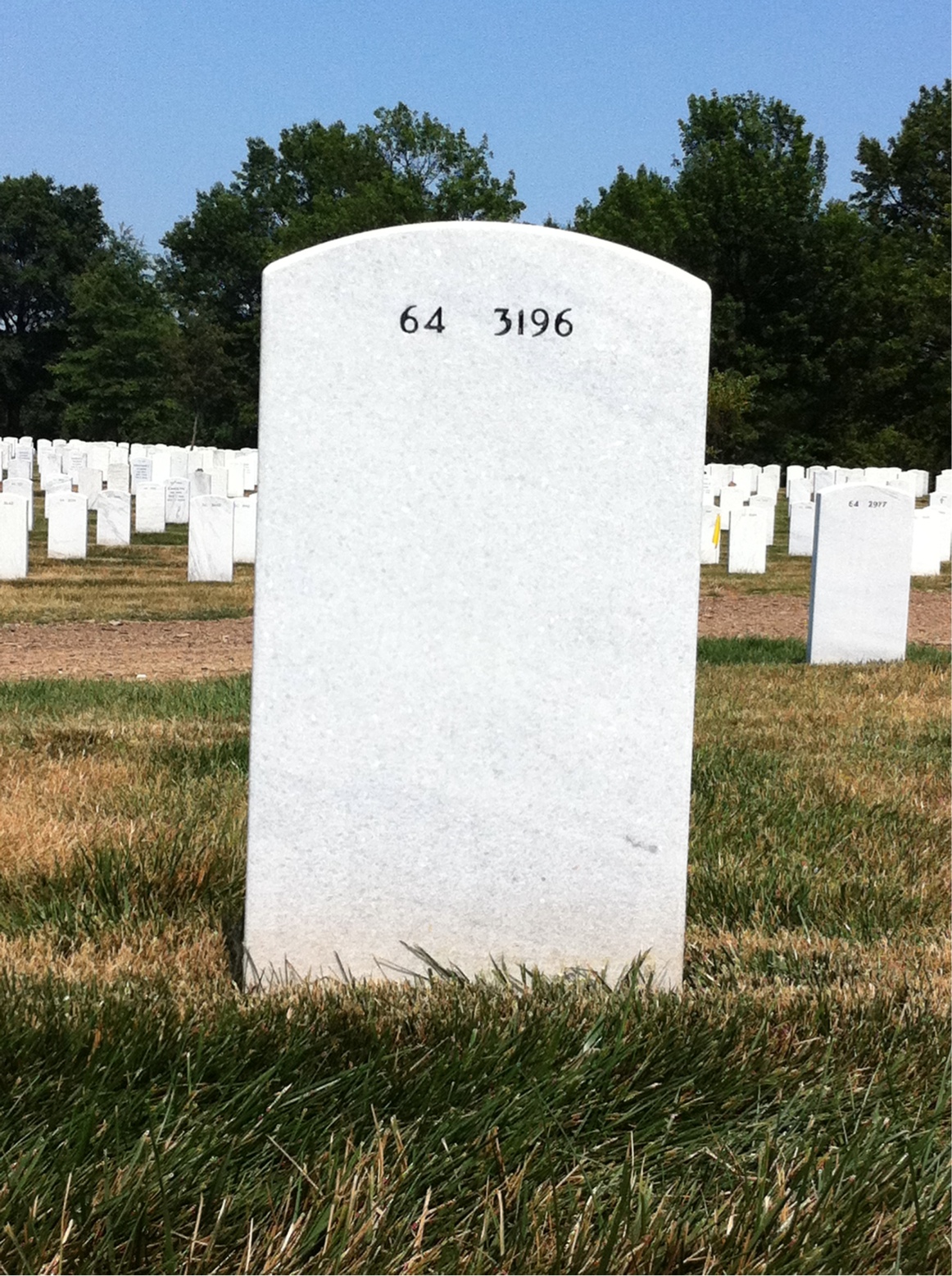 Back of headstone — Robert Miller