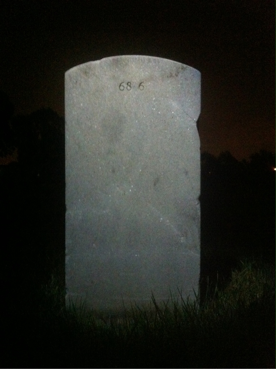 Back of headstone — Matthew Avery
