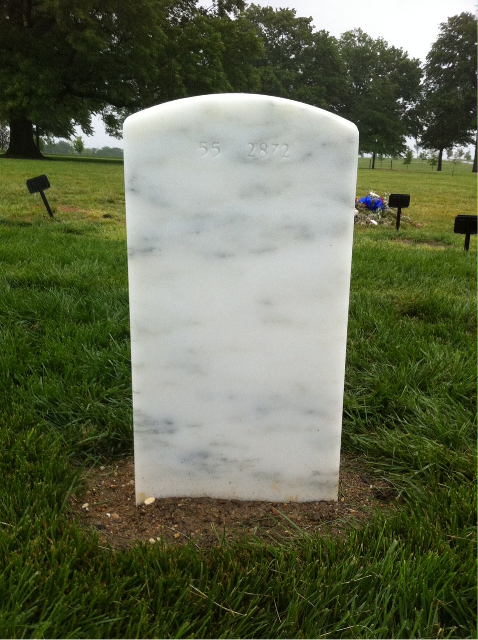 Back of headstone — David L Cooke