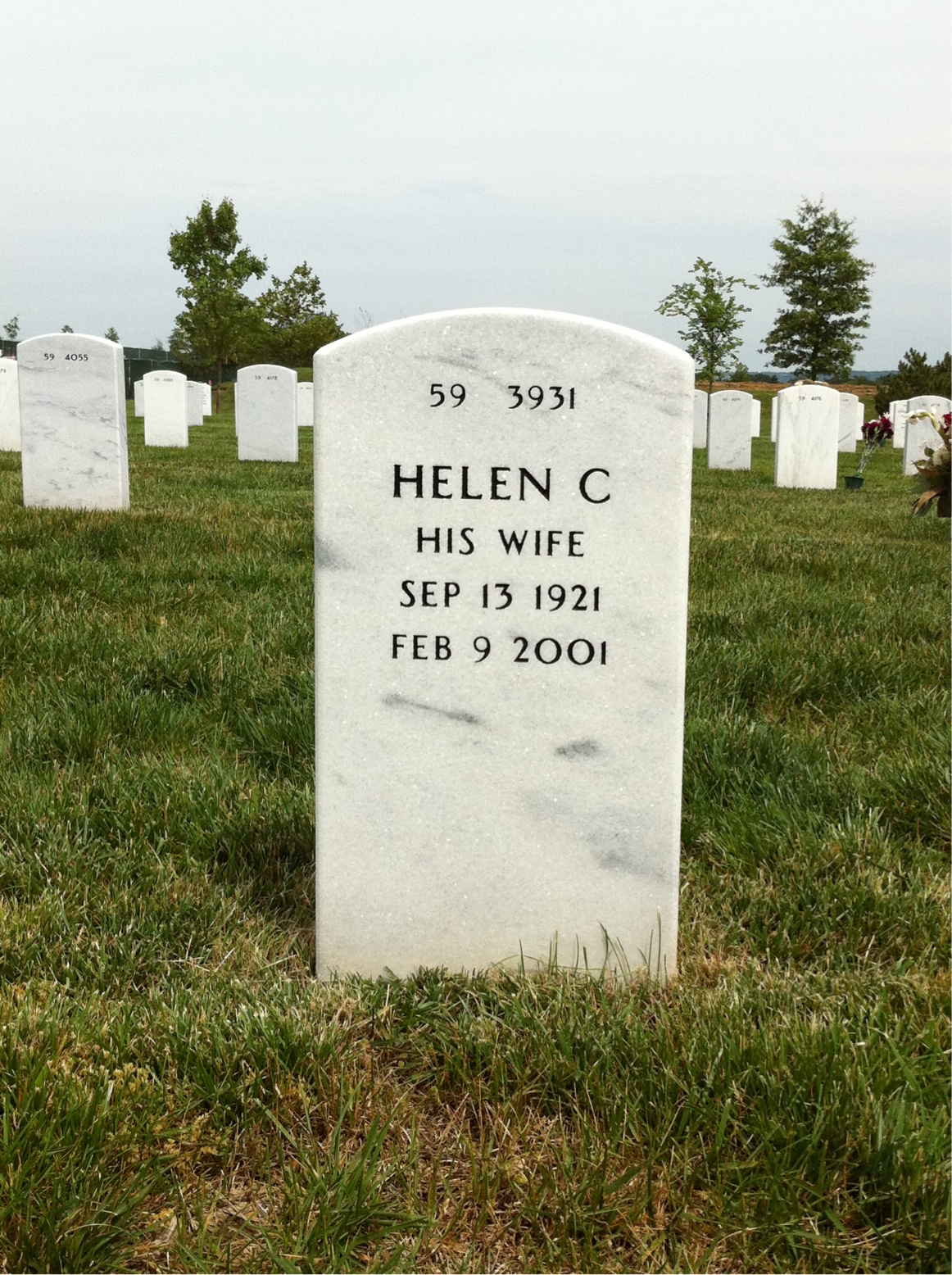 Back of headstone — Orvan Smeder