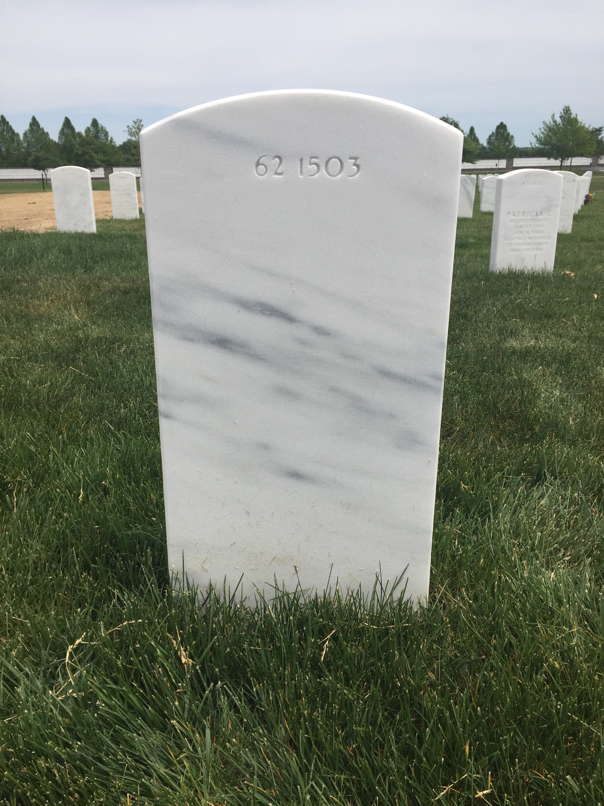 Back of headstone — John Adams