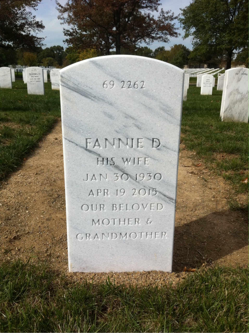 Back of headstone — Harold Brown