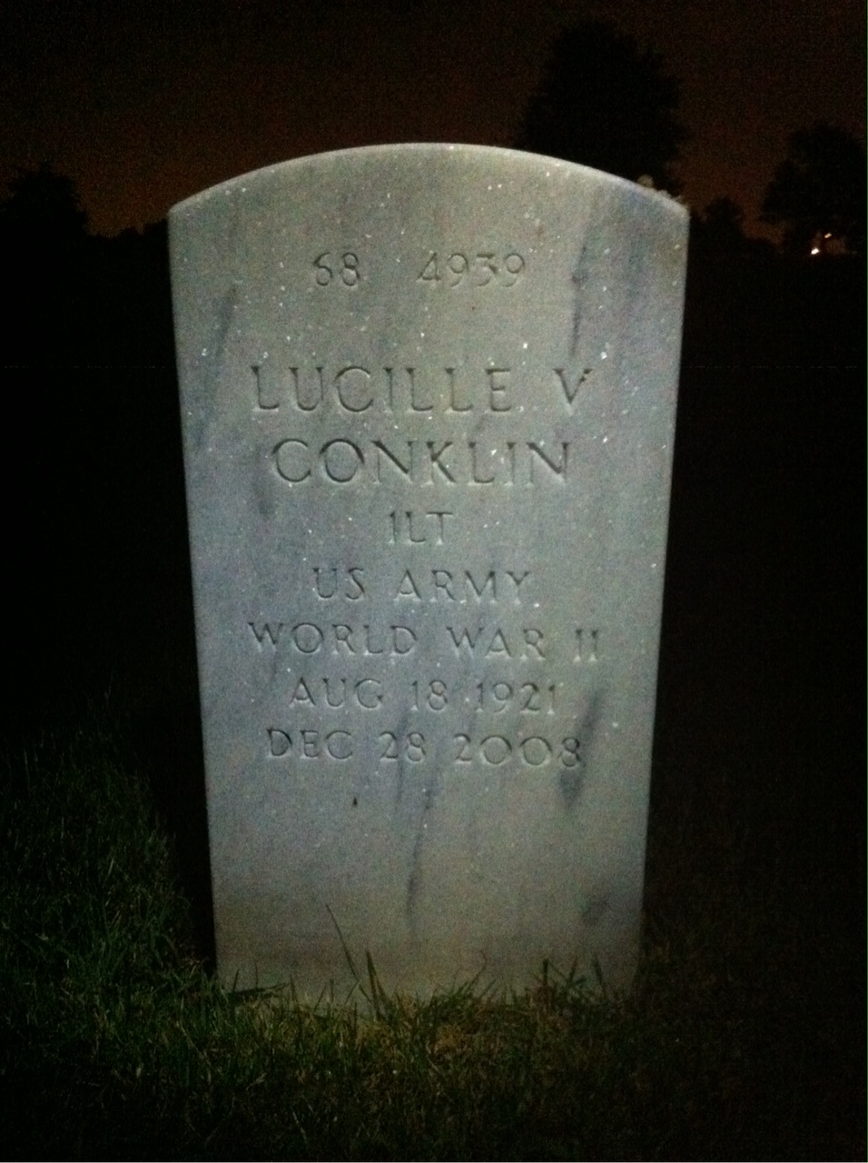 Back of headstone — Joseph Conklin