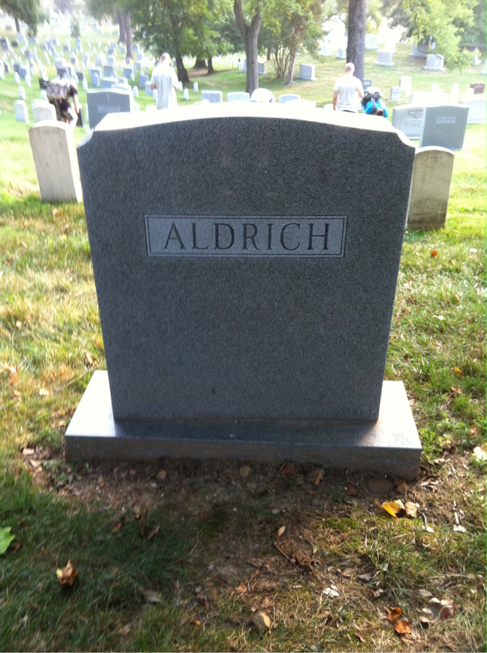 Back of headstone — Charles Aldrich