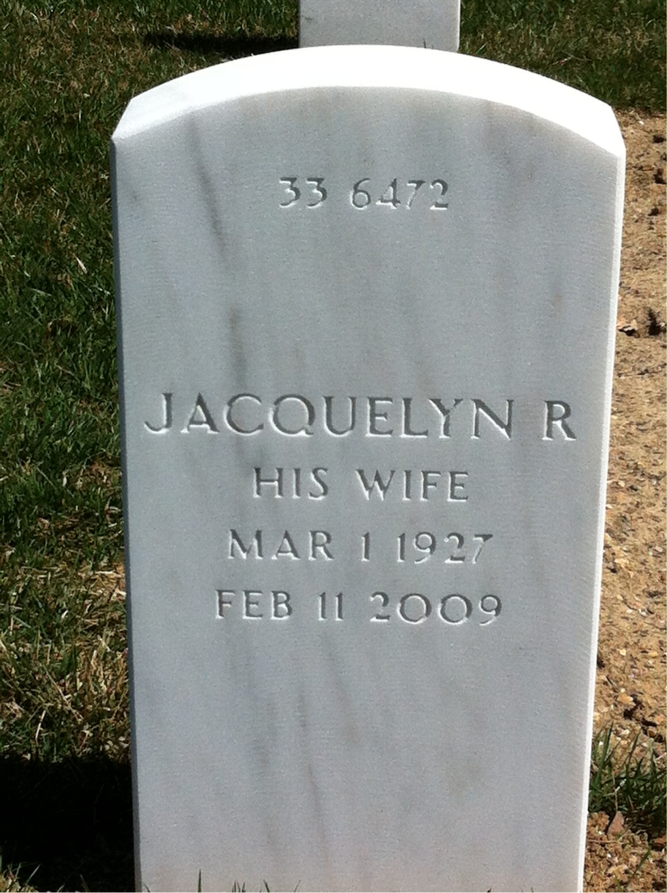 Back of headstone — Walter Smith