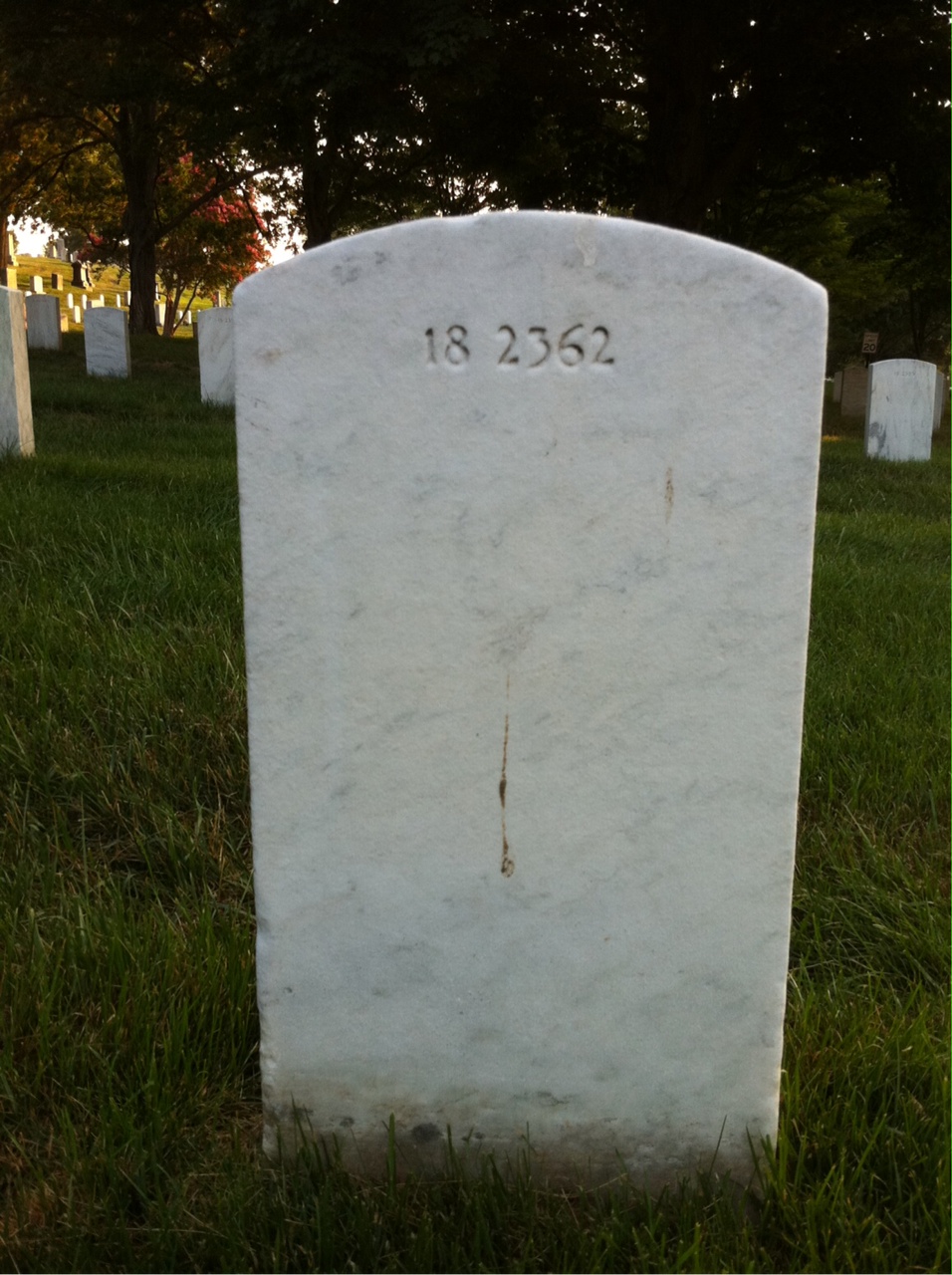 Back of headstone — Ralph Anderson