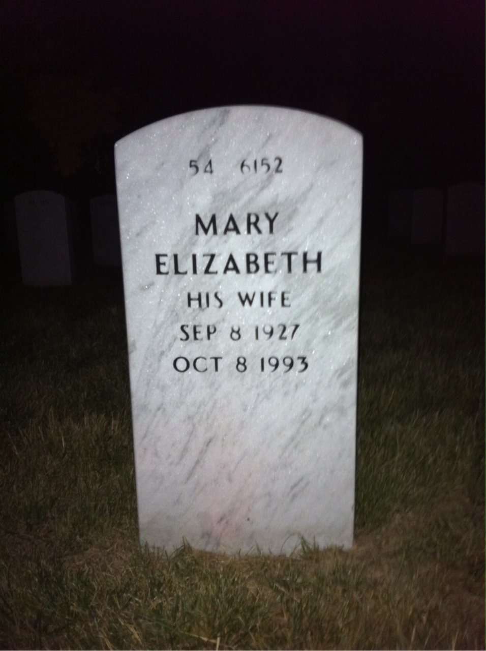 Back of headstone — Bob Cooper