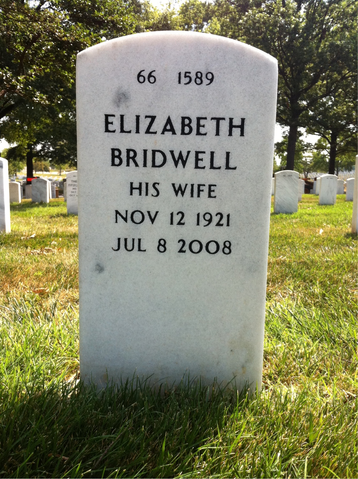 Back of headstone — Charles Benson