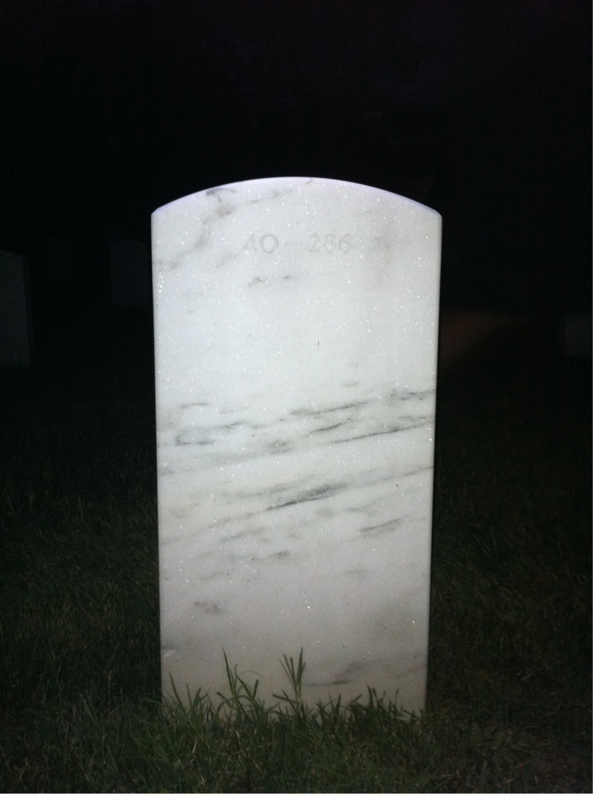 Back of headstone — Peter Huchthausen