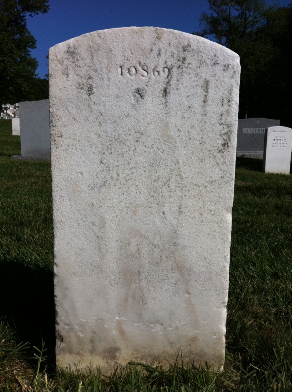 Back of headstone — Harry Crock