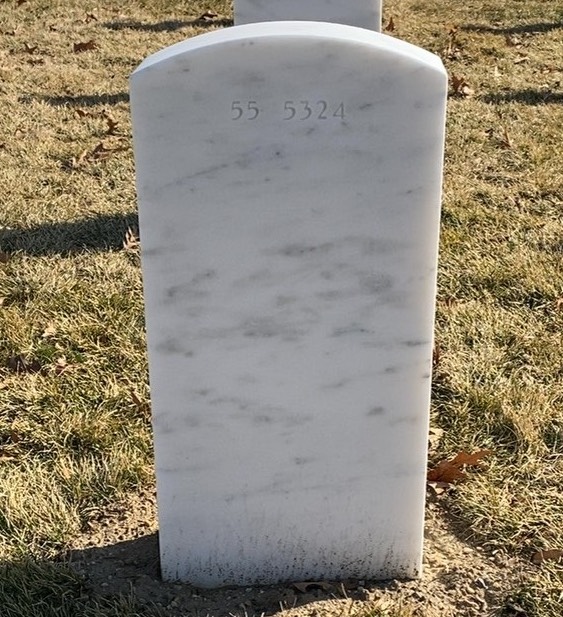 Back of headstone — Russell Miller