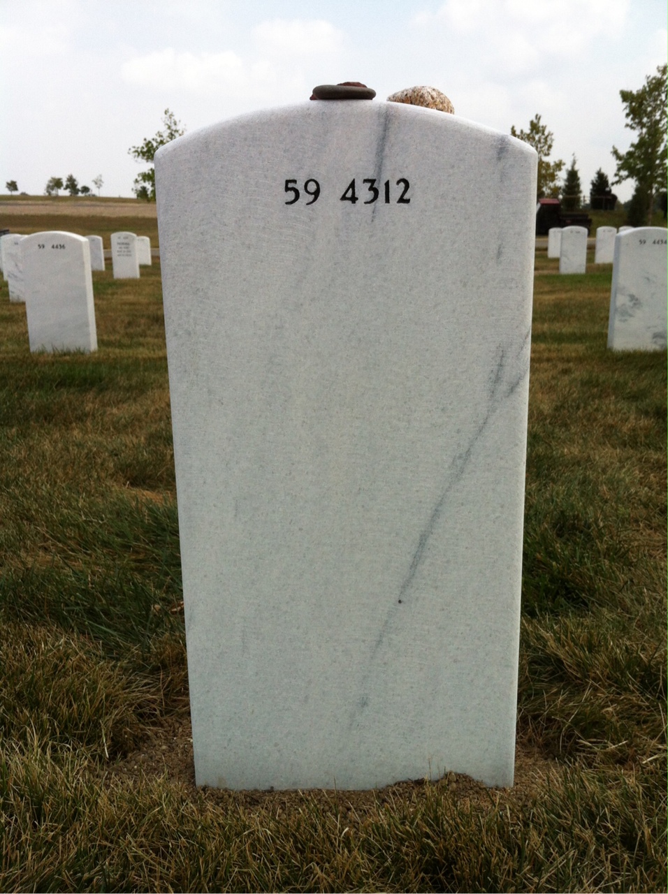 Back of headstone — Tyler S Stimson