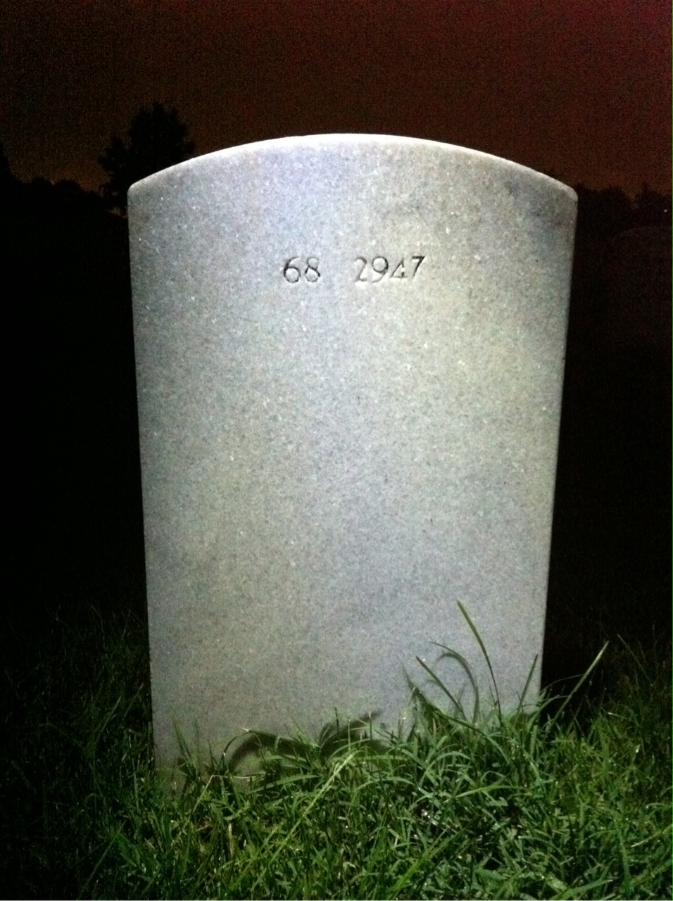 Back of headstone — James Allen