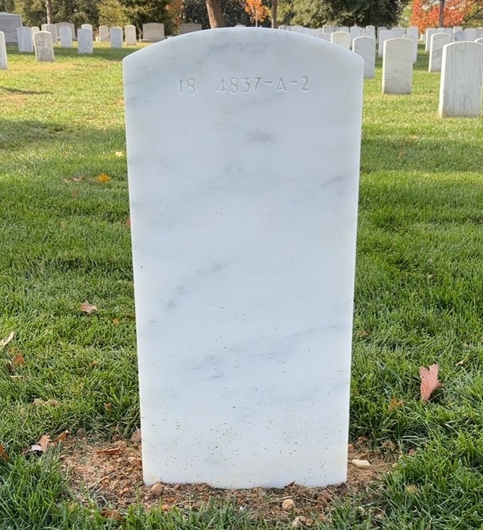 Back of headstone — William John Kemmer