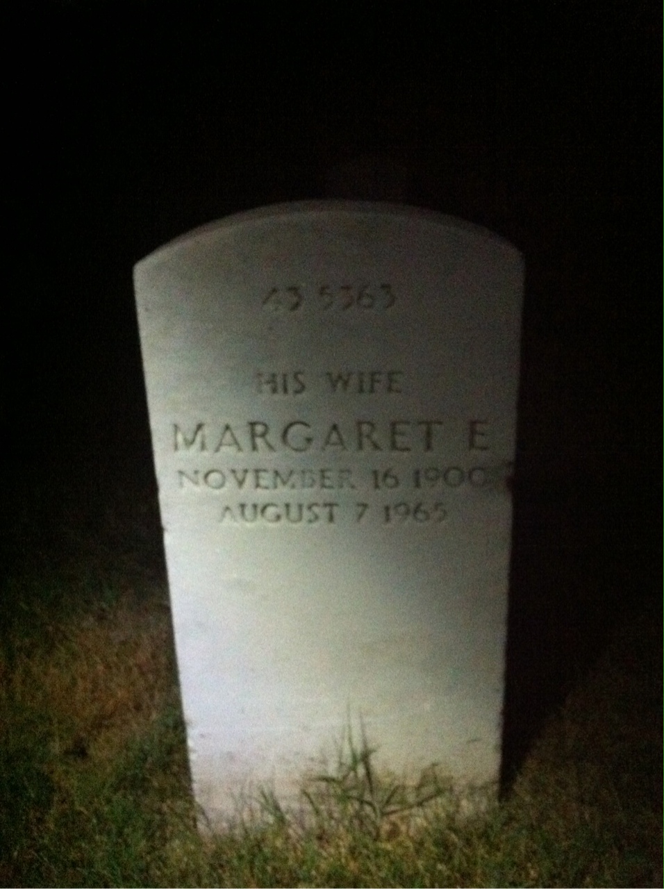 Back of headstone — John Allen