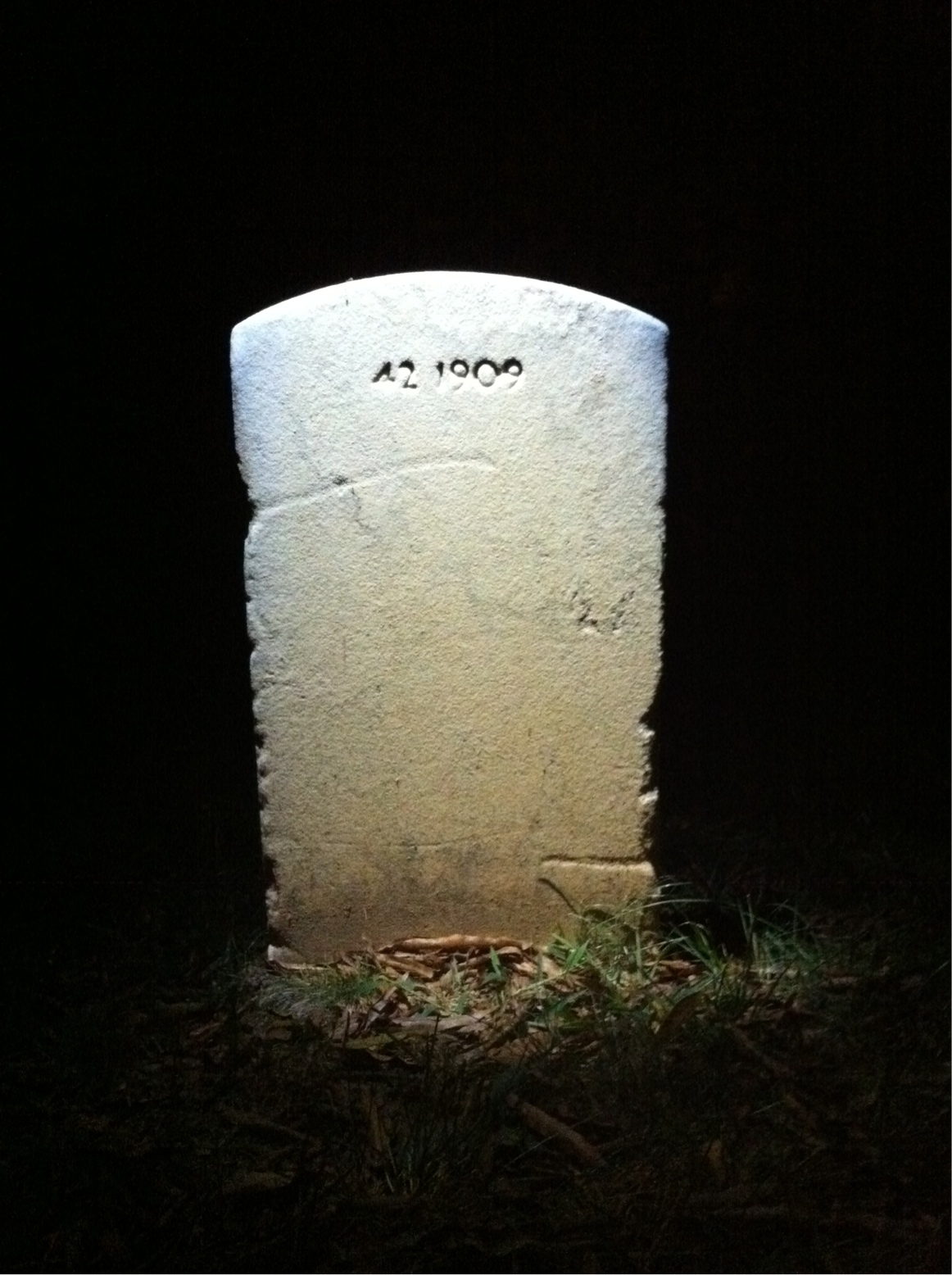 Back of headstone — John Moudry