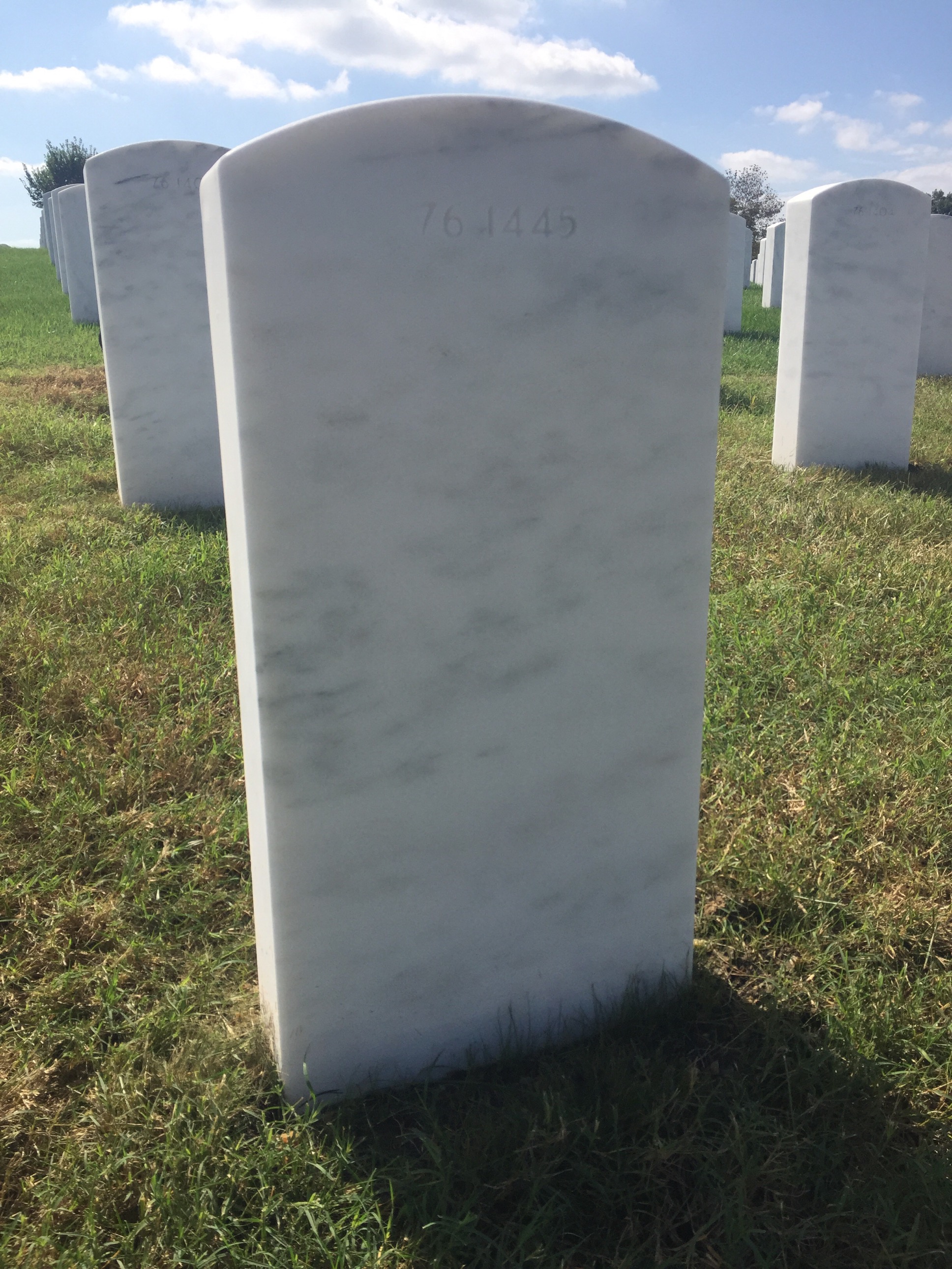 Back of headstone — William Timothy Walker
