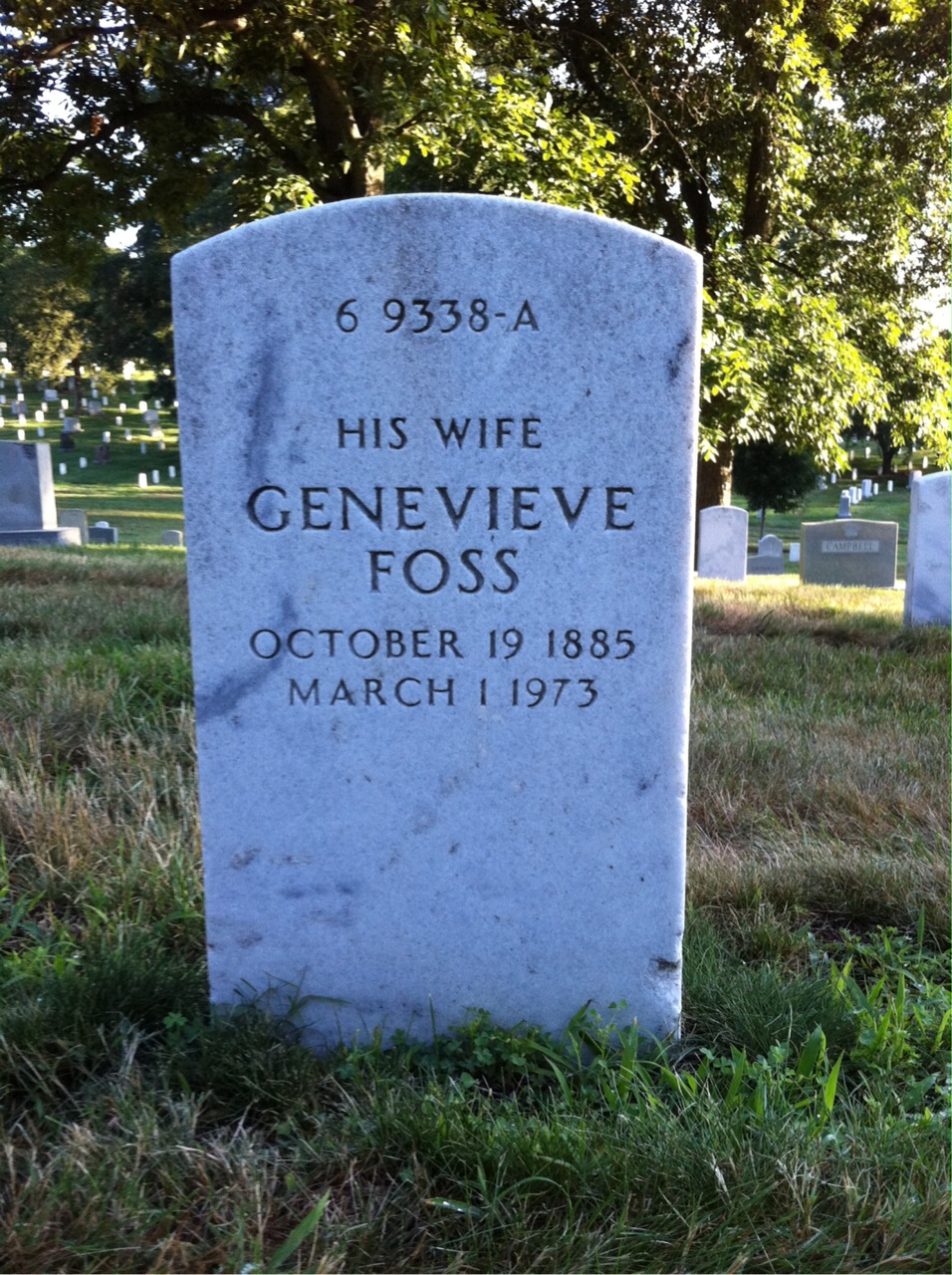 Back of headstone — Clarence Andrew