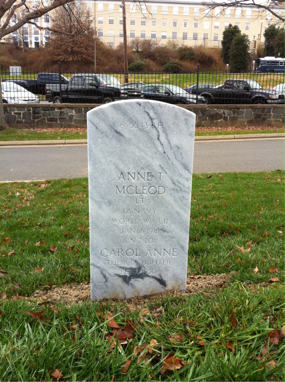 Back of headstone — Stanley Mcleod