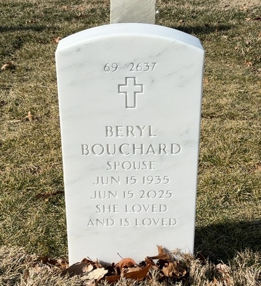 Back of headstone — Richard Bouchard