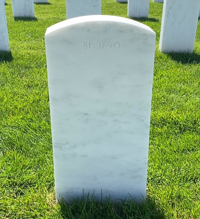 Back of headstone — Jonathan Myer