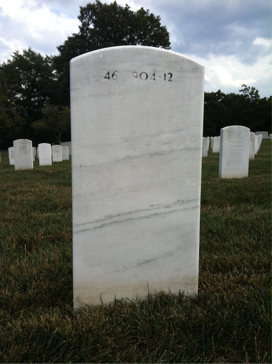 Back of headstone — Allen Proctor