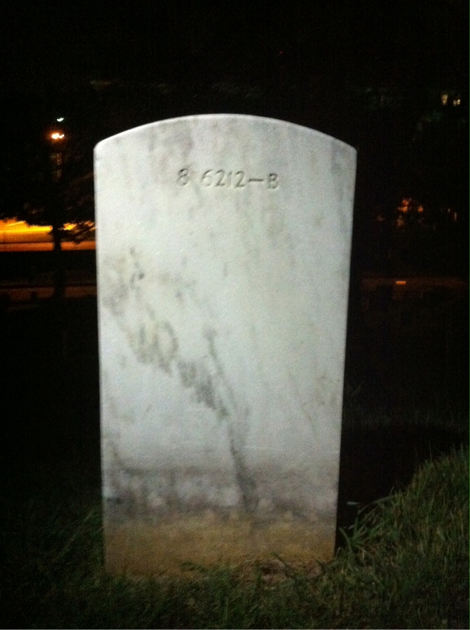 Back of headstone — Samuel H Webb