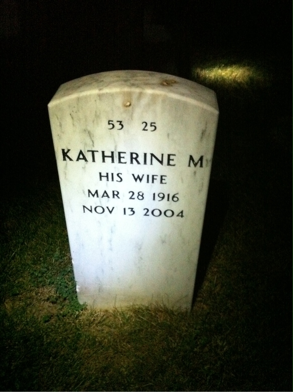 Back of headstone — Vincent Rasper