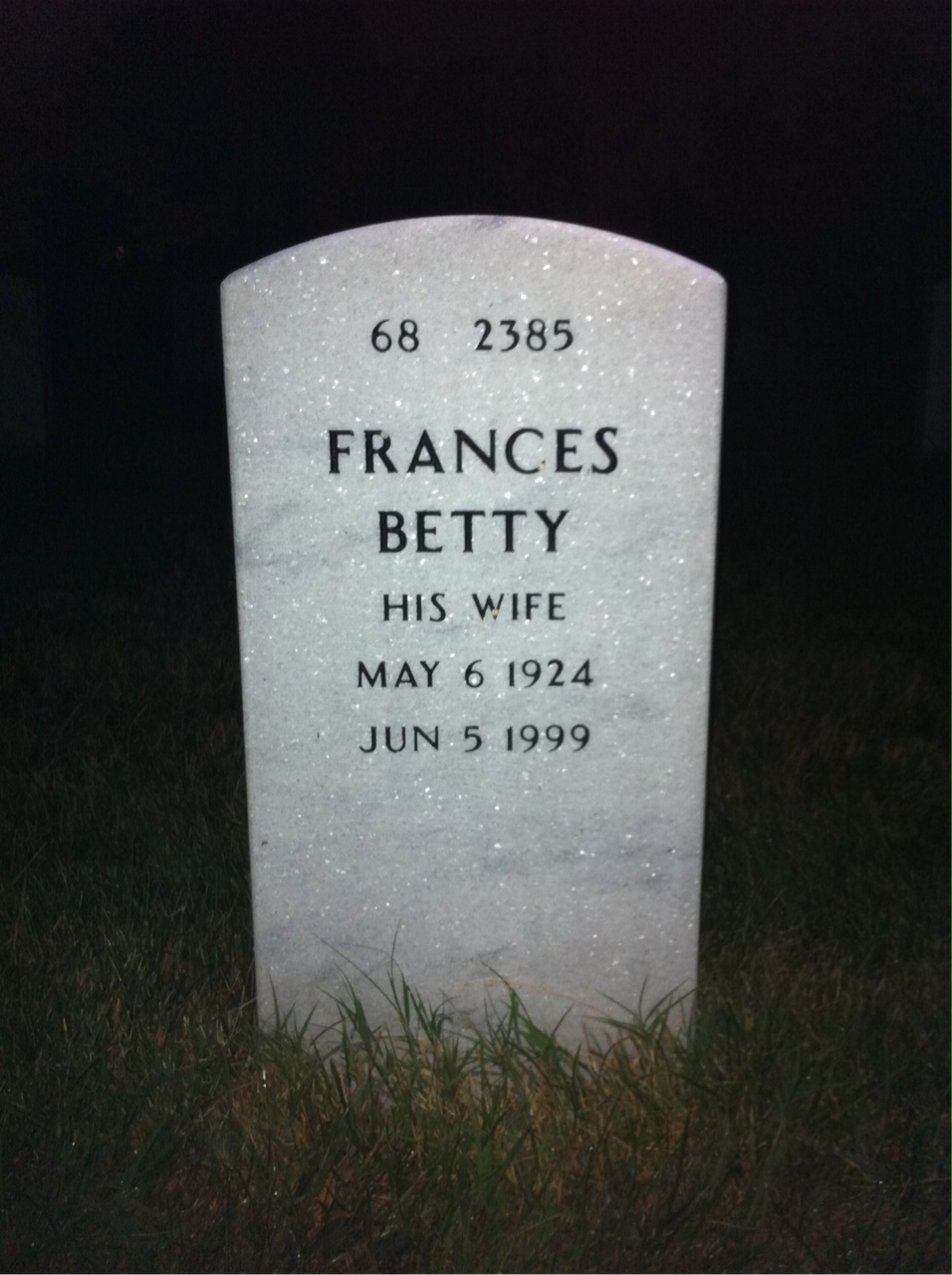 Back of headstone — Sylvester Wagasky